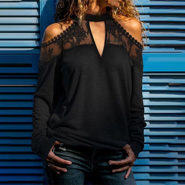 europe and america 2021 autumn new solid color v-neck loose t-shirt lace leaky shoulder fashion women's wear, White
europe and america 2021 autumn new solid color v-neck loose t-shirt lace leaky shoulder fashion women's wear, White