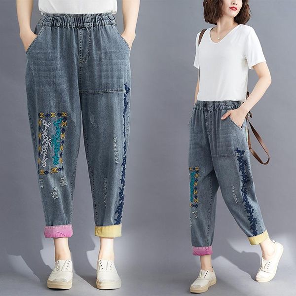 women's jeans women spring autumn fashion vintage embroidered denim female casual harem pants trousers jean femme, Blue
women's jeans women spring autumn fashion vintage embroidered denim female casual harem pants trousers jean femme, Blue