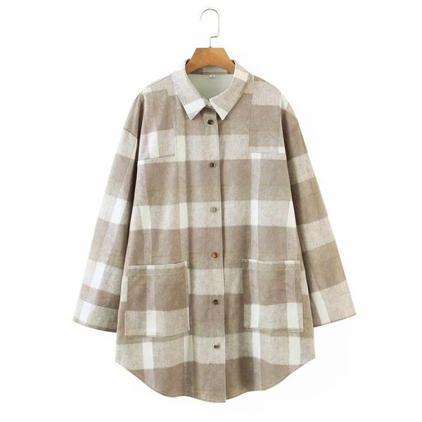 women's jackets nice vintage woman beige loose plaid patchwork suede leather coat spring autumn ladies oversized outerwear female chic, Black;brown
women's jackets nice vintage woman beige loose plaid patchwork suede leather coat spring autumn ladies oversized outerwear female chic, Black;brown
