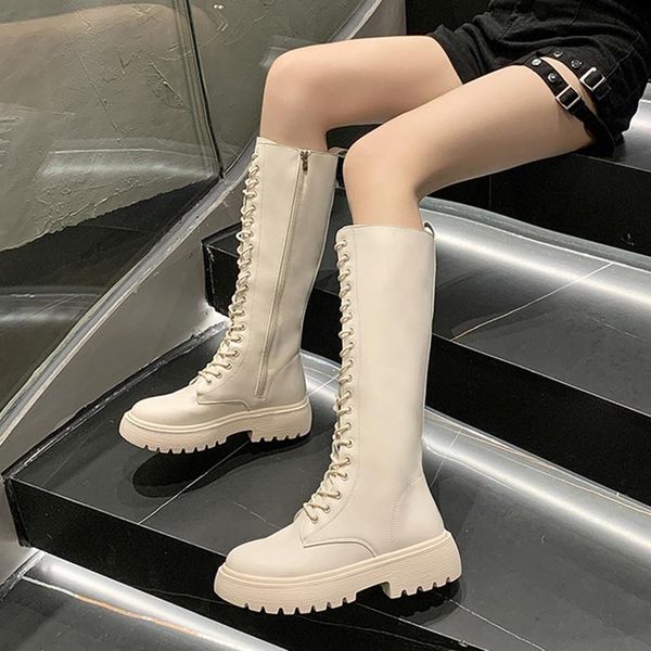 boots autumn women lace up pu leather knee high fashion side zipper platform long woman punk chunky booties mujer, Black
boots autumn women lace up pu leather knee high fashion side zipper platform long woman punk chunky booties mujer, Black