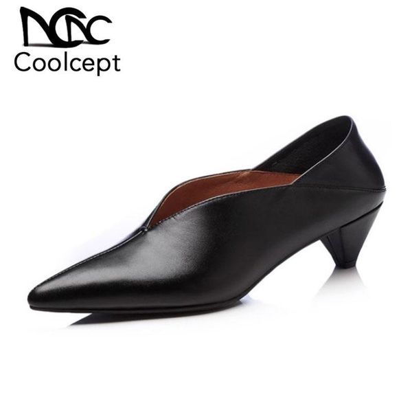 dress shoes coolcept women high heel real leather vintage pointed toe strange heels brand designer footwear pumps size 34-39, Black
dress shoes coolcept women high heel real leather vintage pointed toe strange heels brand designer footwear pumps size 34-39, Black