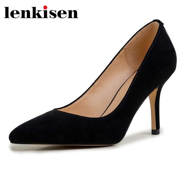 dress shoes lenkisen sheep suede pointed toe stiletto high heels european design solid office lady elegant daily wear basic women pumps l87, Black
dress shoes lenkisen sheep suede pointed toe stiletto high heels european design solid office lady elegant daily wear basic women pumps l87, Black