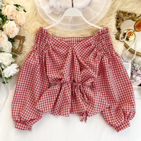 chic plaid v neck blouses 2021 fashion off shoulder bandage blouse cute feminine elegant puff sleeve ruffle women, White
chic plaid v neck blouses 2021 fashion off shoulder bandage blouse cute feminine elegant puff sleeve ruffle women, White