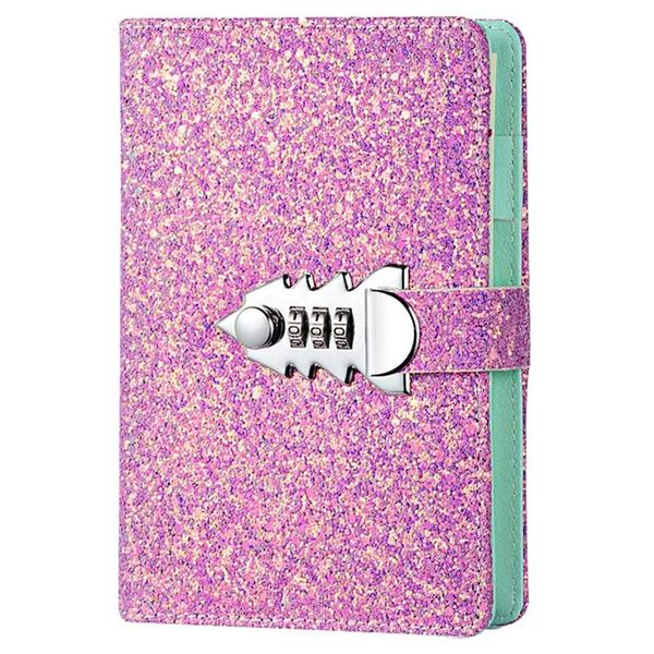 notepads refillable journal pword with lock diary pu material combination, Purple;pink
notepads refillable journal pword with lock diary pu material combination, Purple;pink