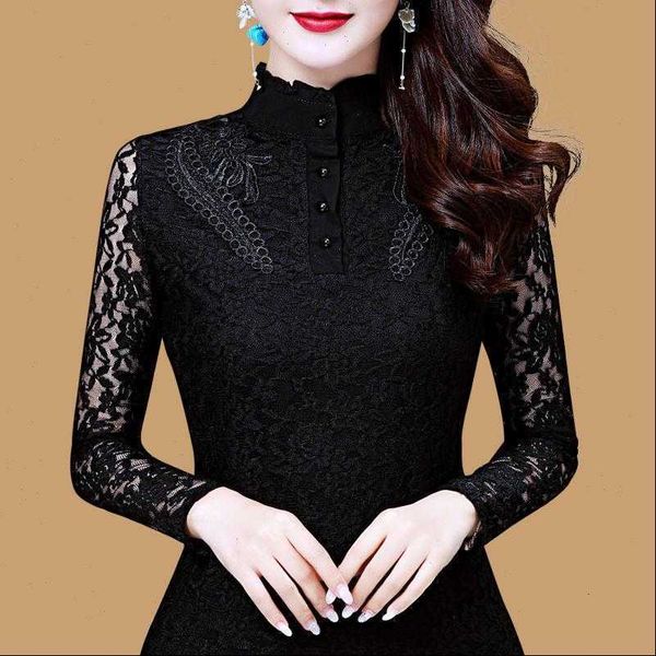 women spring shirt autumn style slim lace blouses shirts lady casual long sleeve turtleneck flower printed blusas dd8199, White
women spring shirt autumn style slim lace blouses shirts lady casual long sleeve turtleneck flower printed blusas dd8199, White