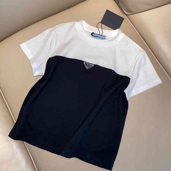 2022 factory wholesale new model fashionable but not attractive early spring letter splicing short sleeve t-shirt women, White
2022 factory wholesale new model fashionable but not attractive early spring letter splicing short sleeve t-shirt women, White
