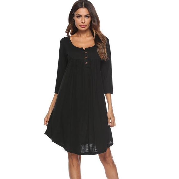 casual dresses women loose solid dress gothic three quarter knee-length pleated shift fashion button woman beach sundress plus size, Black;gray
casual dresses women loose solid dress gothic three quarter knee-length pleated shift fashion button woman beach sundress plus size, Black;gray