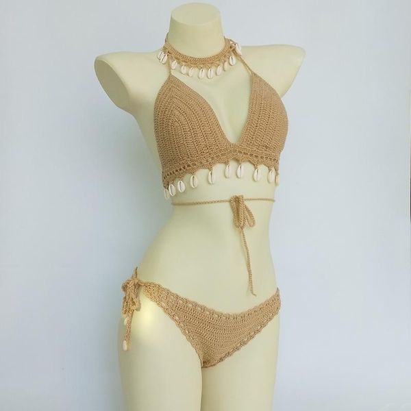 women's swimwear 3pcs bikini set woman crochet shell tassel and seashell ankle chain thong hollow-out low waist bottom, White;black
women's swimwear 3pcs bikini set woman crochet shell tassel and seashell ankle chain thong hollow-out low waist bottom, White;black