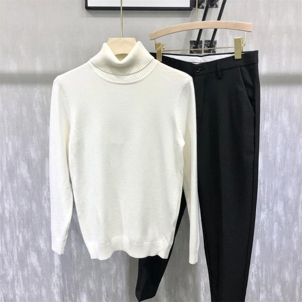 men's sweaters 2021 autumn winter turtleneck sweater male solid color casual pullovers men long sleeve warm knitted w750, White;black
men's sweaters 2021 autumn winter turtleneck sweater male solid color casual pullovers men long sleeve warm knitted w750, White;black