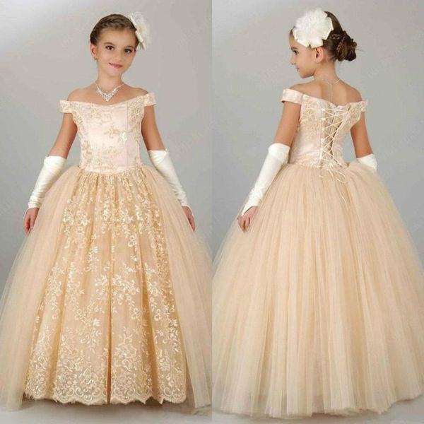 girl's dresses champagne flower girl off shoulder lace tulle pageant gowns custom made kid size 1-14y, Red;yellow
girl's dresses champagne flower girl off shoulder lace tulle pageant gowns custom made kid size 1-14y, Red;yellow