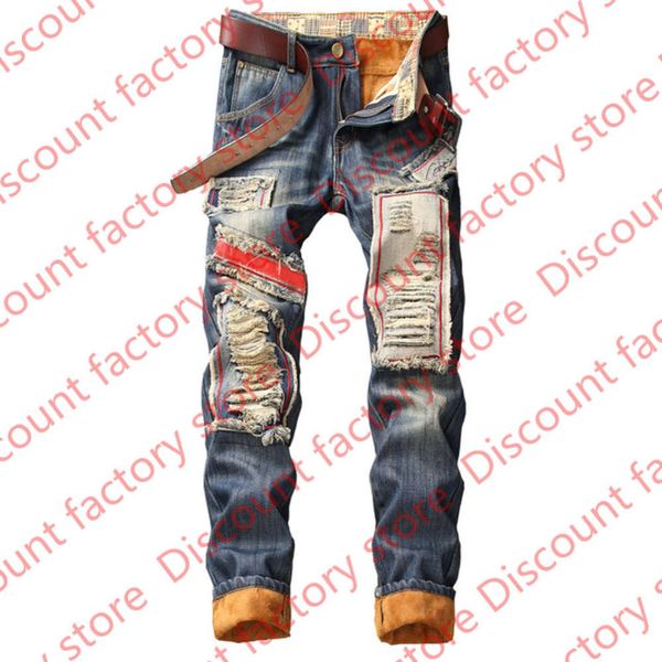 men's warm lined destroyed ripped biker jeans trousers thick thermal denim distressed jeans for men jeans pants, Blue
men's warm lined destroyed ripped biker jeans trousers thick thermal denim distressed jeans for men jeans pants, Blue
