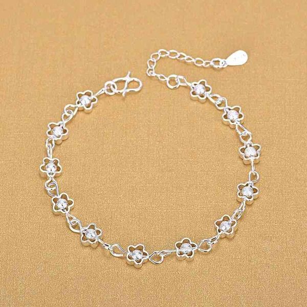 925 sterling silver bracelet fashion small flower hollow plum frosted bead fine jewelry
925 sterling silver bracelet fashion small flower hollow plum frosted bead fine jewelry