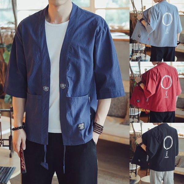 men's casual shirts 2021 kimono man japanese clothes cardigan shirt blouse yukata men harajuku streetwear clothing jacket obi with pock, White;black
men's casual shirts 2021 kimono man japanese clothes cardigan shirt blouse yukata men harajuku streetwear clothing jacket obi with pock, White;black