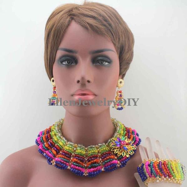 earrings & necklace gorgeous masquerade crystal beads traditional african wedding jewelry set for women w13128, Silver
earrings & necklace gorgeous masquerade crystal beads traditional african wedding jewelry set for women w13128, Silver