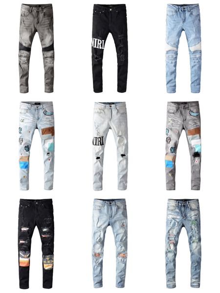 2021 mens designer jeans distressed ripped biker slim fit motorcycle denim for men s fashion mans pants pour hommes, Blue
2021 mens designer jeans distressed ripped biker slim fit motorcycle denim for men s fashion mans pants pour hommes, Blue