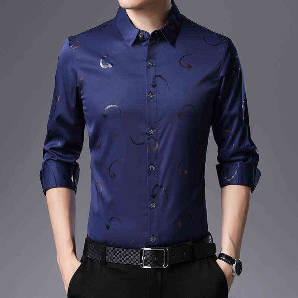 2021 spring tracels non ironing long sleeve shirt men's lapel fashion printing casual men's base shirt, White;black
2021 spring tracels non ironing long sleeve shirt men's lapel fashion printing casual men's base shirt, White;black