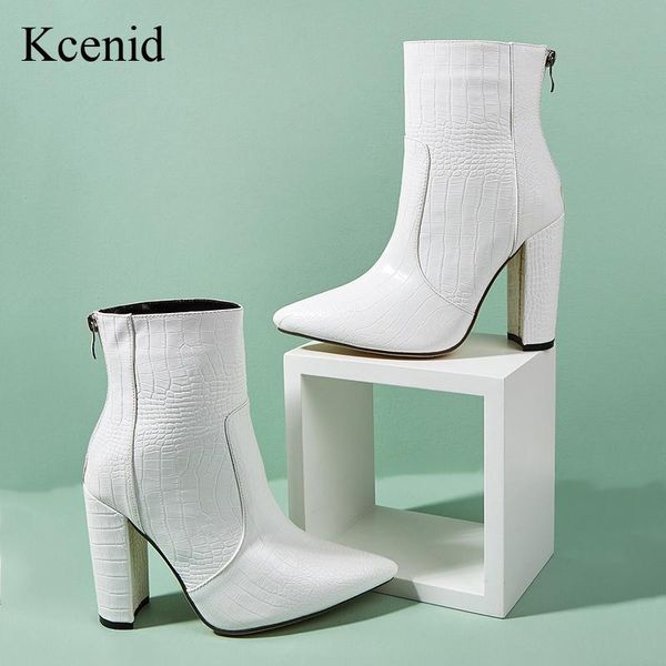 boots kcenid white pu leather ankle women zipper shoes block high heels western fashion pointed toe ladies size 42, Black
boots kcenid white pu leather ankle women zipper shoes block high heels western fashion pointed toe ladies size 42, Black