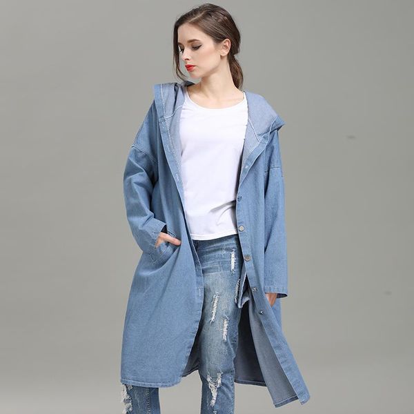 women's trench coats 2021 autumn denim coat for women loose long single-breasted jeans windbreaker, Tan;black
women's trench coats 2021 autumn denim coat for women loose long single-breasted jeans windbreaker, Tan;black