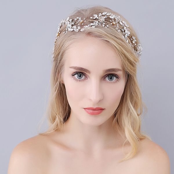 o939 luxury handmade wedding bridal headpiece transparent crystal rhinestone golden branch marriage bride to be women hair hoop, Silver
o939 luxury handmade wedding bridal headpiece transparent crystal rhinestone golden branch marriage bride to be women hair hoop, Silver