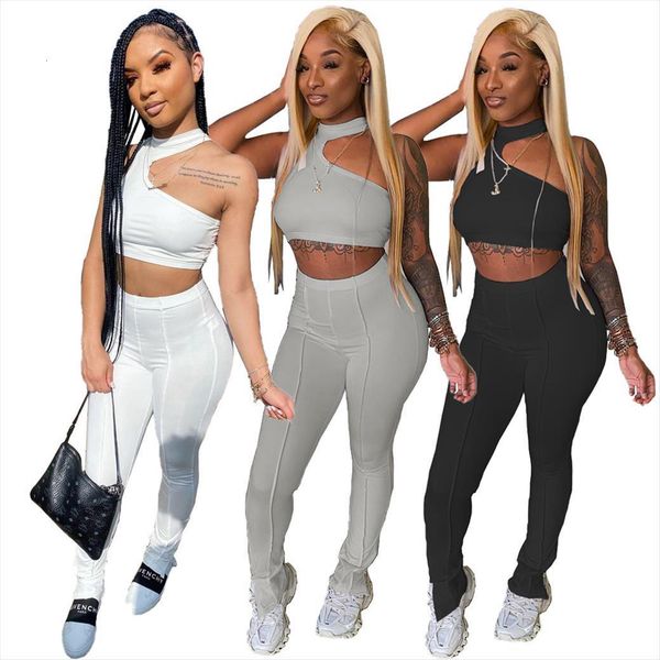 casual two piece set womenpant one shoulder crop short sportsuit split out summer clothes for solid color outfit, White
casual two piece set womenpant one shoulder crop short sportsuit split out summer clothes for solid color outfit, White