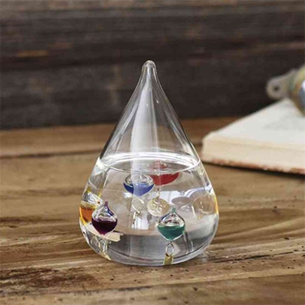 Galileo Thermometer Water Drop Weather Forecast Bottle Creative Decoration 210811