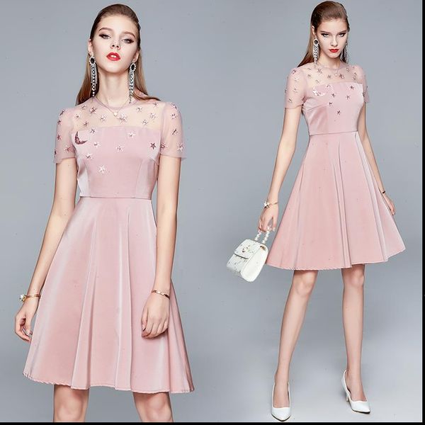 stars embroidery dress women mesh patchwork pink a line elegant party dress vestidos robe femme sg08101, Black;gray
stars embroidery dress women mesh patchwork pink a line elegant party dress vestidos robe femme sg08101, Black;gray