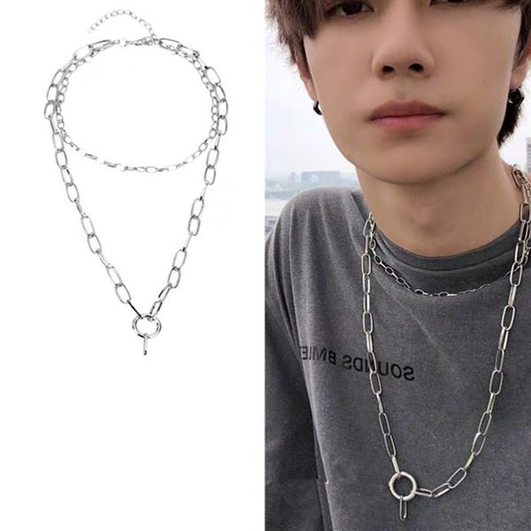 hbp wang yibo's double-layer disco street mix with cool chic long necklaces, sweaters and men's fashion, Silver
hbp wang yibo's double-layer disco street mix with cool chic long necklaces, sweaters and men's fashion, Silver