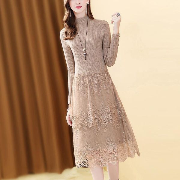 2021 new spring autumn women sweater female solid long sleeve casual a-line knitting ladies lace patchwork vestidos n3714i1t, Black;gray
2021 new spring autumn women sweater female solid long sleeve casual a-line knitting ladies lace patchwork vestidos n3714i1t, Black;gray