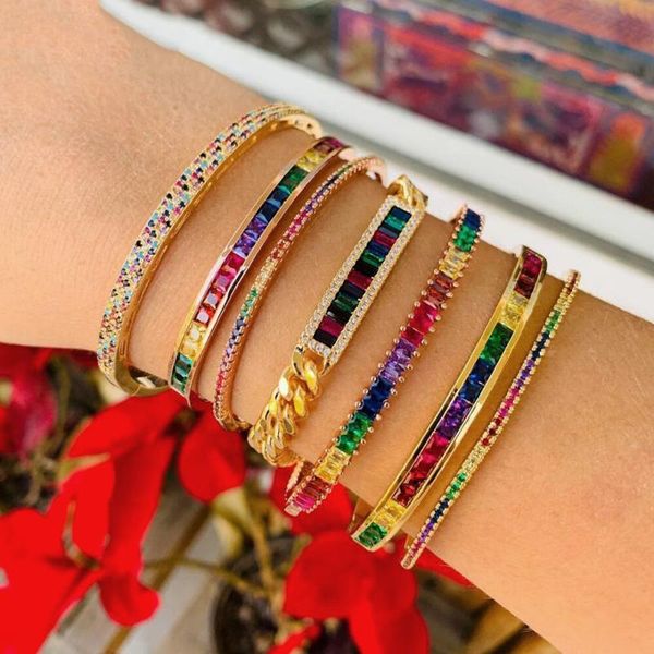 charm bracelets wholesale baguette cubic zirconia bracelet for women men luxury jewelry gold filled rainbow cz tennis gorgeous trendy bangle, Golden;silver
charm bracelets wholesale baguette cubic zirconia bracelet for women men luxury jewelry gold filled rainbow cz tennis gorgeous trendy bangle, Golden;silver