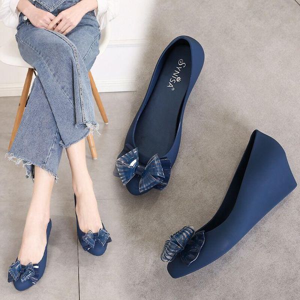 dress shoes spring summer jelly knot wedges heel 4.5 cm med women pumps rain pointed toe slip on sandals, Black
dress shoes spring summer jelly knot wedges heel 4.5 cm med women pumps rain pointed toe slip on sandals, Black