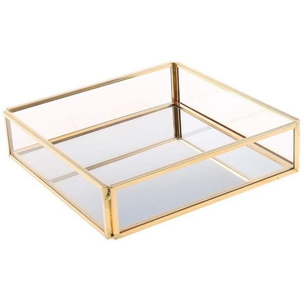 jewelry pouches, bags golden geometric mirror tray, cosmetics glass storage crafts (random style), Pink;blue
jewelry pouches, bags golden geometric mirror tray, cosmetics glass storage crafts (random style), Pink;blue