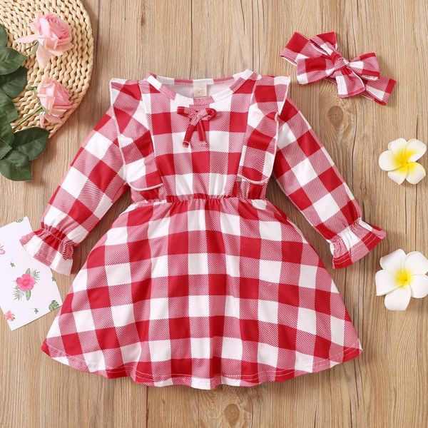 girl's dresses girls christmas dress plaid print clothes set long sleeve o-neck ruffle midi +bow-knot headband autumn, Red;yellow
girl's dresses girls christmas dress plaid print clothes set long sleeve o-neck ruffle midi +bow-knot headband autumn, Red;yellow