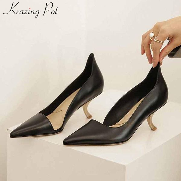 dress shoes krazing pot unique design full grain leather pointed toe chic metal stiletto high heels slip on mature women fashion pumps l91, Black
dress shoes krazing pot unique design full grain leather pointed toe chic metal stiletto high heels slip on mature women fashion pumps l91, Black