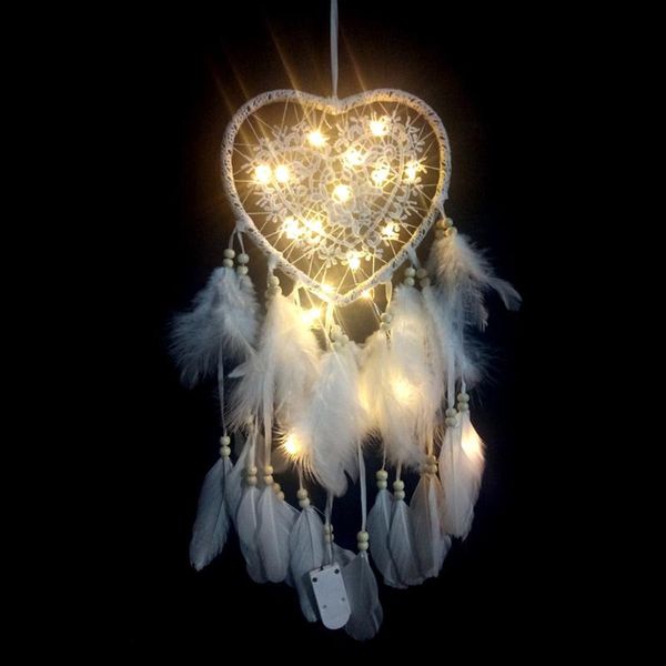 dream catcher net dreamcatcher with led lights hanging decoration room ornament gift craft ja55