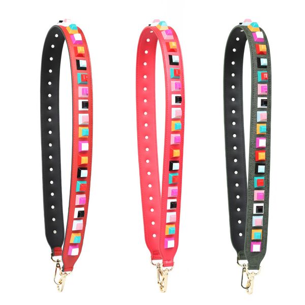 custom/wholesale fashion shoulder strap multi color leather bag strap women handbags accessories decorative rivets belts c0225, Black 
custom/wholesale fashion shoulder strap multi color leather bag strap women handbags accessories decorative rivets belts c0225, Black