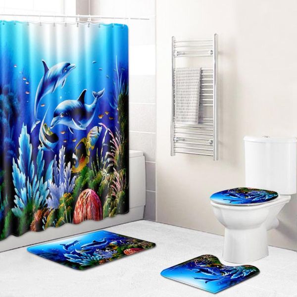 bath accessory set dolphin theme printing bathroom with waterproof shower curtain and carpets rugs toilet lid cover bathtub floor mat
bath accessory set dolphin theme printing bathroom with waterproof shower curtain and carpets rugs toilet lid cover bathtub floor mat