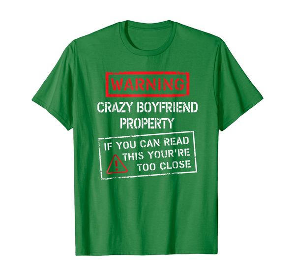 crazy boyfriend property funny girlfriend t-shirt bday gift, White;black