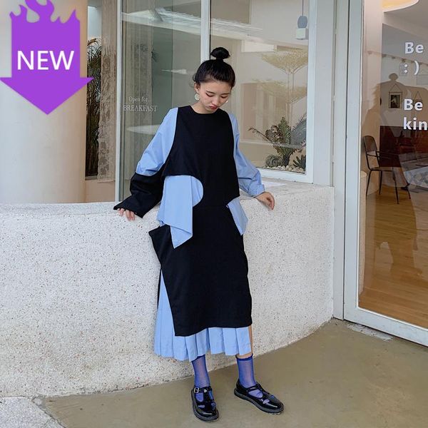 casual dresses loose fit fashion tide spring autumn 2021 women spliced irregular hit color dress round neck long sleeve, Black;gray
casual dresses loose fit fashion tide spring autumn 2021 women spliced irregular hit color dress round neck long sleeve, Black;gray