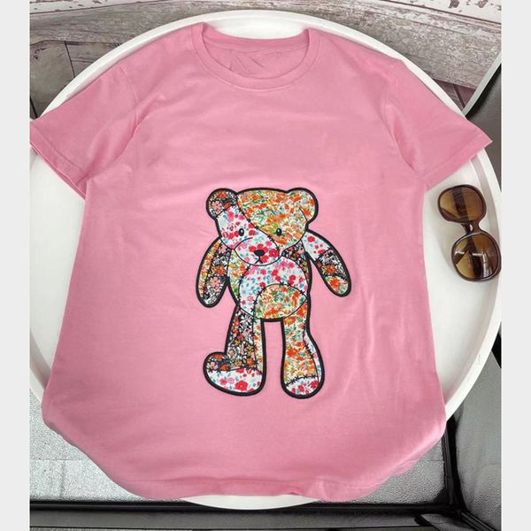 floral bear short sleeve t-shirt women's 2121 early spring new embroidery print round neck loose fashion0, White
floral bear short sleeve t-shirt women's 2121 early spring new embroidery print round neck loose fashion0, White