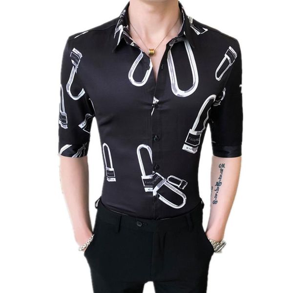 2021 summer new men half sleeve shirts male business casual slim fit blouses, White;black
2021 summer new men half sleeve shirts male business casual slim fit blouses, White;black