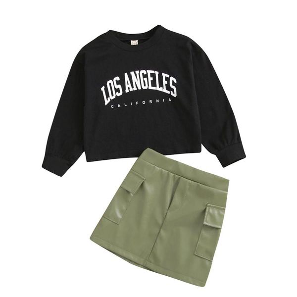 clothing sets 2pcs girl spring fall clothes children cotton long sleeve crew neck sweatshirt crop + pu leather skirt with pockets, White
clothing sets 2pcs girl spring fall clothes children cotton long sleeve crew neck sweatshirt crop + pu leather skirt with pockets, White