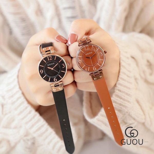 wristwatches 2021 simple leisure watch ladies korean fashion digital round dial leather watchband quartz g8213, Slivery;brown
wristwatches 2021 simple leisure watch ladies korean fashion digital round dial leather watchband quartz g8213, Slivery;brown