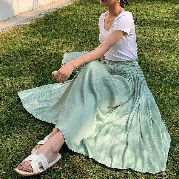 skirts 2021 summer brand skirt for women elastic high waist glossy silky long casual thin and drape a-line femme, Black
skirts 2021 summer brand skirt for women elastic high waist glossy silky long casual thin and drape a-line femme, Black