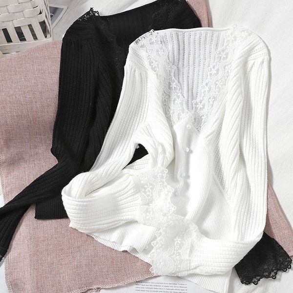 spring autumn women lace knit pullover elegant black.white patchwork shirt female v-neck flare long sleeve slim women's sweaters, White;black
spring autumn women lace knit pullover elegant black.white patchwork shirt female v-neck flare long sleeve slim women's sweaters, White;black