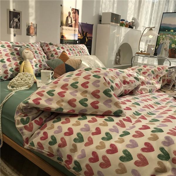 bedding sets four piece cotton quilt cover king size set duvet fitted bed sheet