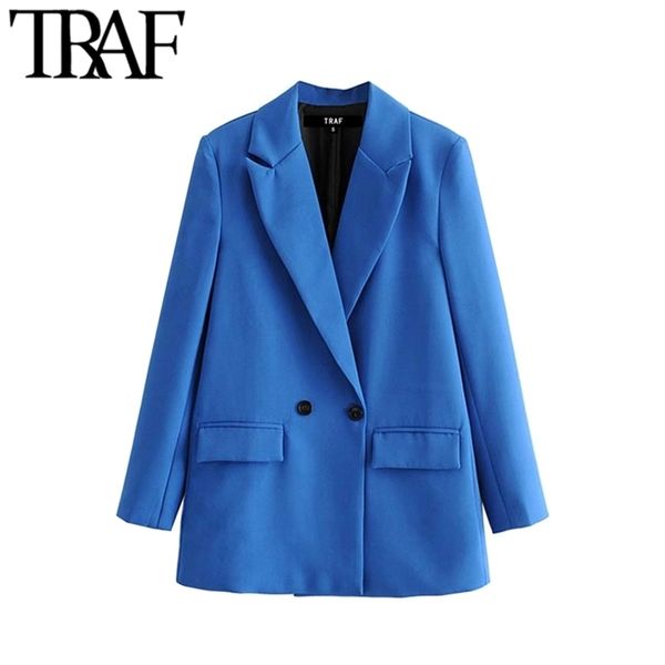 traf women chic office lady double breasted blazer vintage coat fashion notched collar long sleeve ladies outerwear stylish 211022, White;black
traf women chic office lady double breasted blazer vintage coat fashion notched collar long sleeve ladies outerwear stylish 211022, White;black