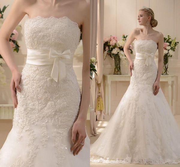 2021 new design strapless mermaid appliques lace bride es elegant wedding gowns casamento a9y0, White
2021 new design strapless mermaid appliques lace bride es elegant wedding gowns casamento a9y0, White