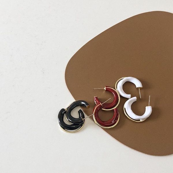 hoop & huggie french style air harbor enamel drop glaze earrings irregular design feeling cool wind net red, Golden;silver
hoop & huggie french style air harbor enamel drop glaze earrings irregular design feeling cool wind net red, Golden;silver