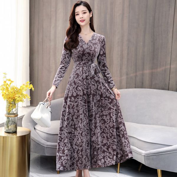 2021 new women autumn winter sleeve plus size sweet long elegant gold veet vintage jacquard female es dv51, Black;gray
2021 new women autumn winter sleeve plus size sweet long elegant gold veet vintage jacquard female es dv51, Black;gray