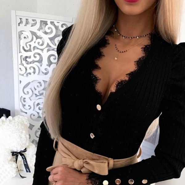2021 womens knited blouse tight basic shirt autumn and winter fashion lace long sleeve v neck shirts casual blouse mujer, White
2021 womens knited blouse tight basic shirt autumn and winter fashion lace long sleeve v neck shirts casual blouse mujer, White